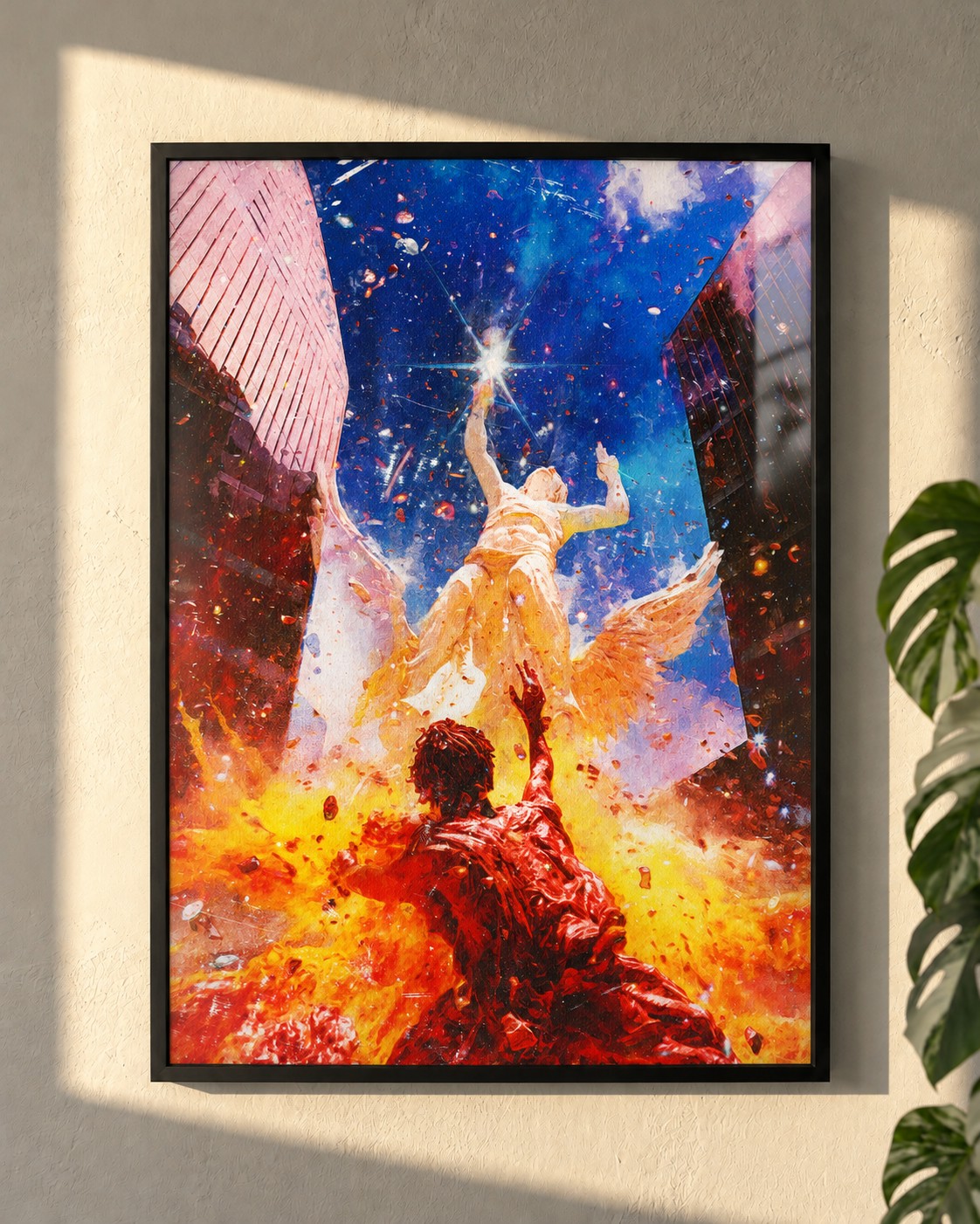 The Burning Revelation · framed print on a wall