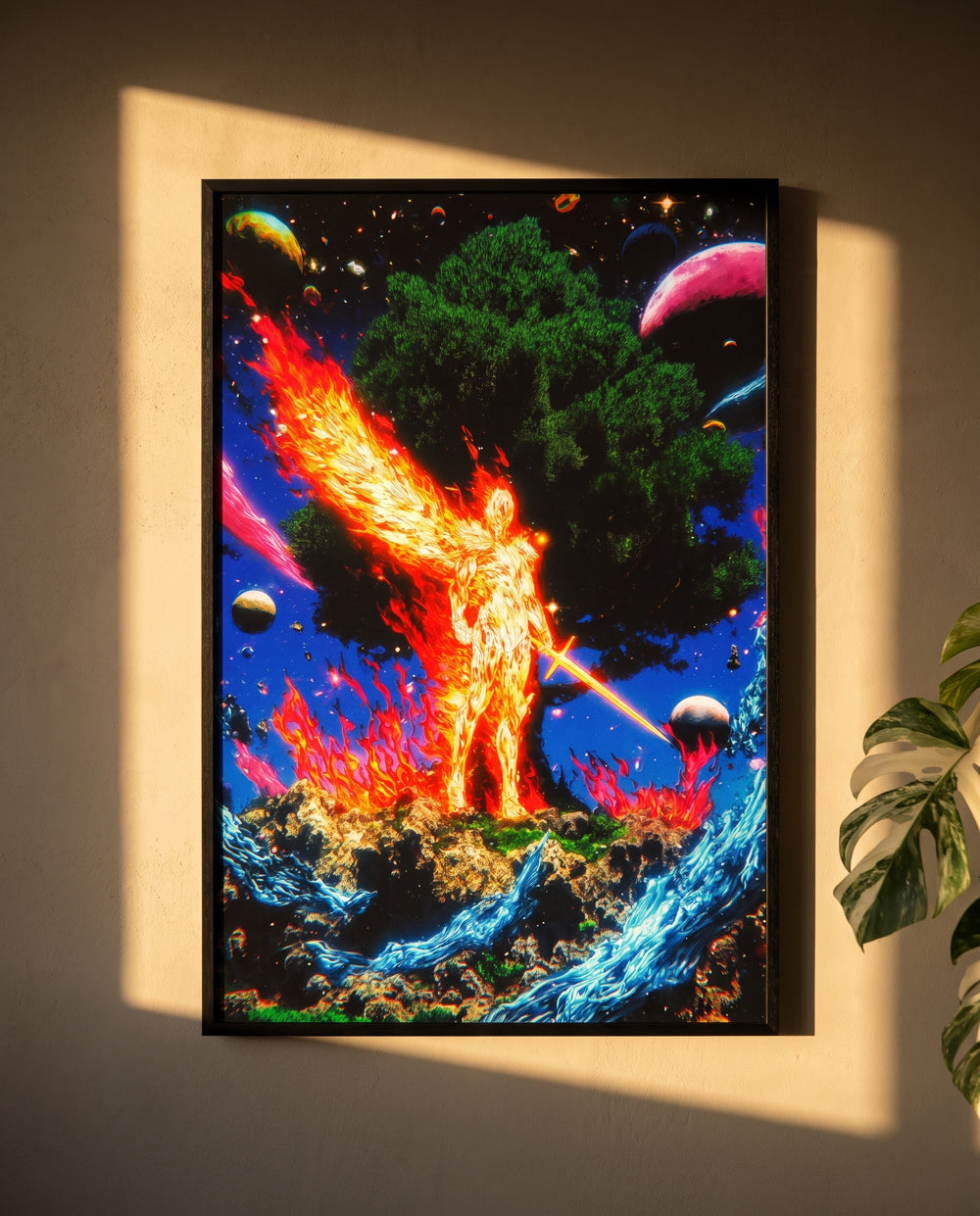 The Culmination displayed framed in a room; frame not included